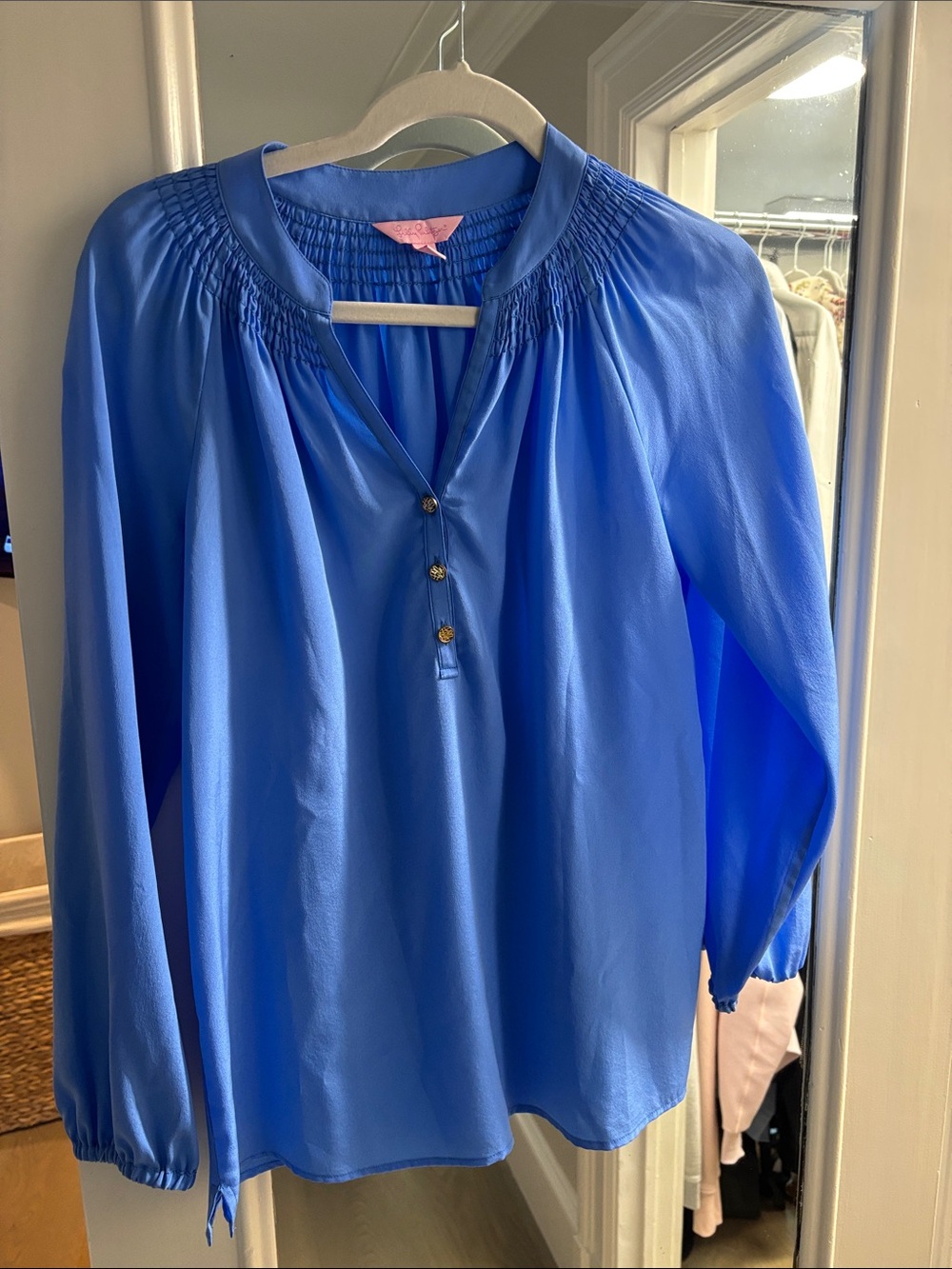 Women's Lilly Pulitzer silk Long-Sleeve Blouse - Blue
